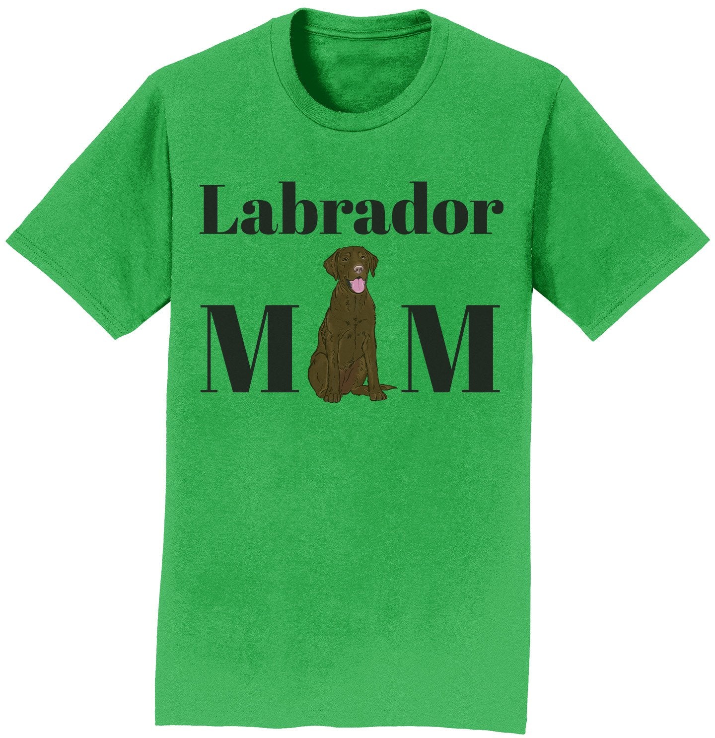 Chocolate Labrador Mom Illustration - Adult Unisex T-Shirt