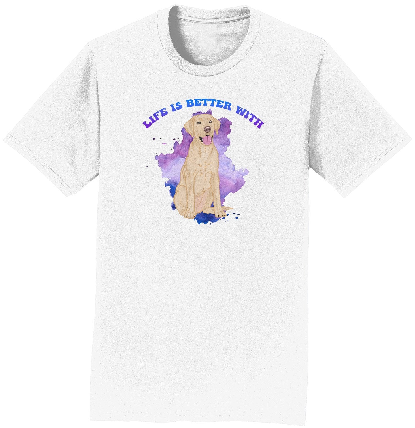 Life is Better Yellow Lab - Personalized Custom Adult Unisex T-Shirt