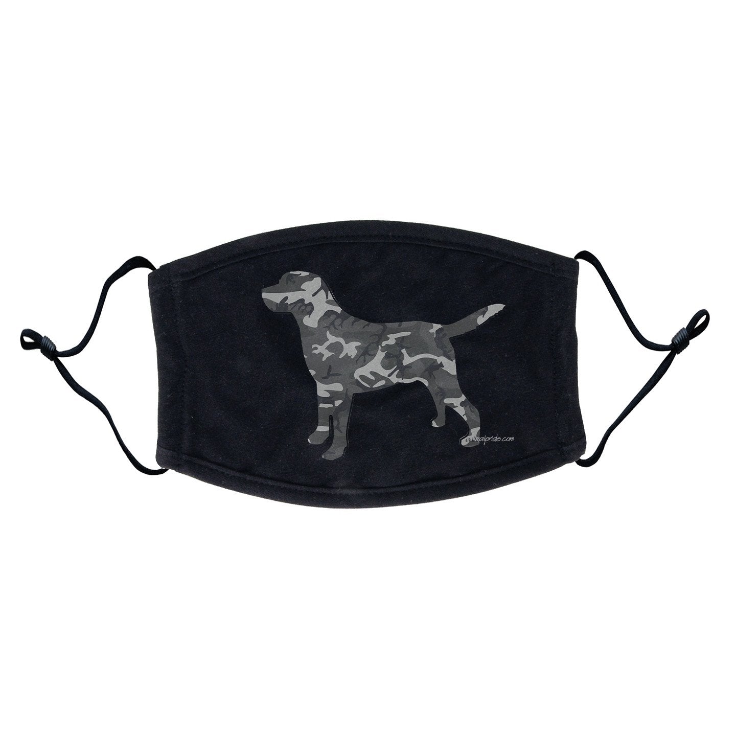 Labrador Silhouette Winter Camouflage Face Mask - Adjustable Ear Loops, Reusable & Washable, Cloth - Labradors.com