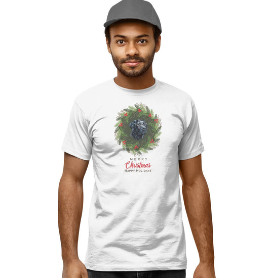 Labradors.com - Black Labrador Christmas Wreath - Adult Unisex T-Shirt