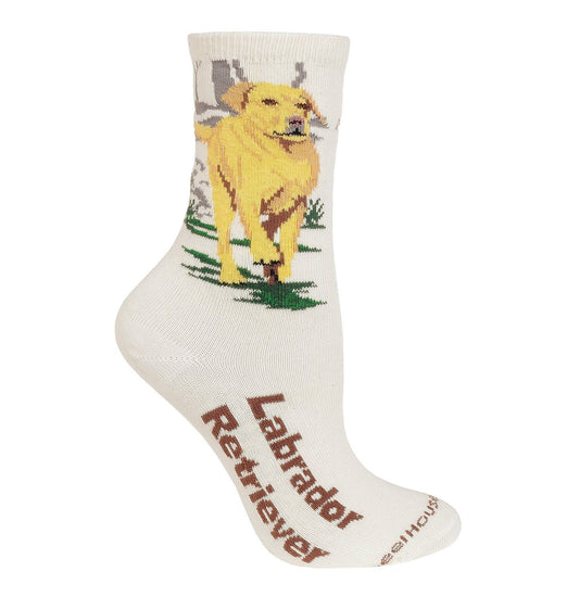 Yellow Lab - Cotton Crew Socks - Natural