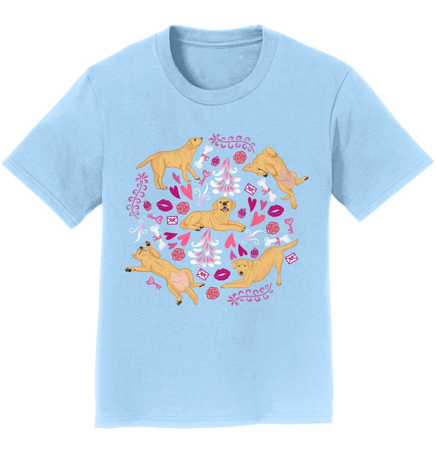 Yellow Labrador Pink Fleur Youth Shirt