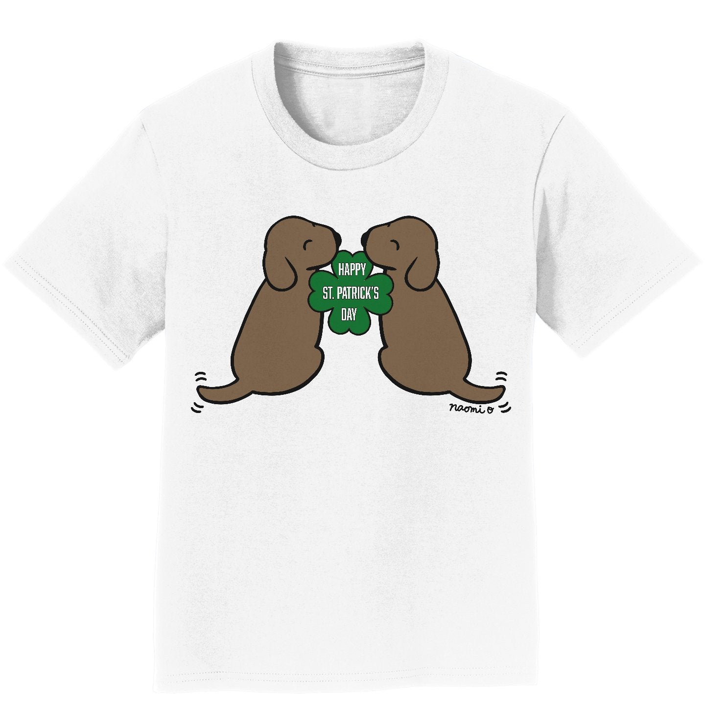 Happy St. Patrick's Day Chocolate Lab Puppies - Kids' Unisex T-Shirt