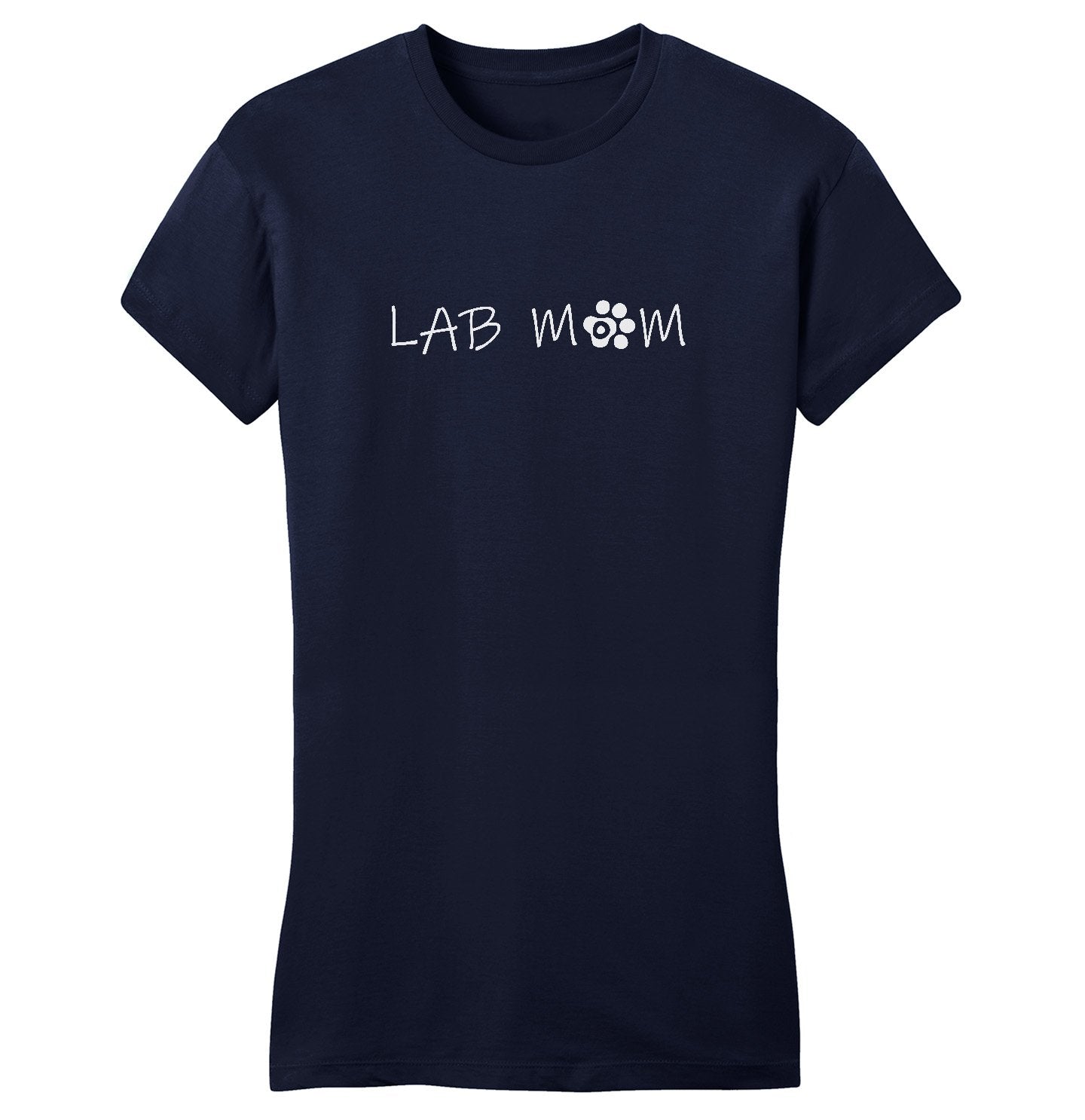 Lab Mom - Paw Text - Women's Fitted T-Shirt