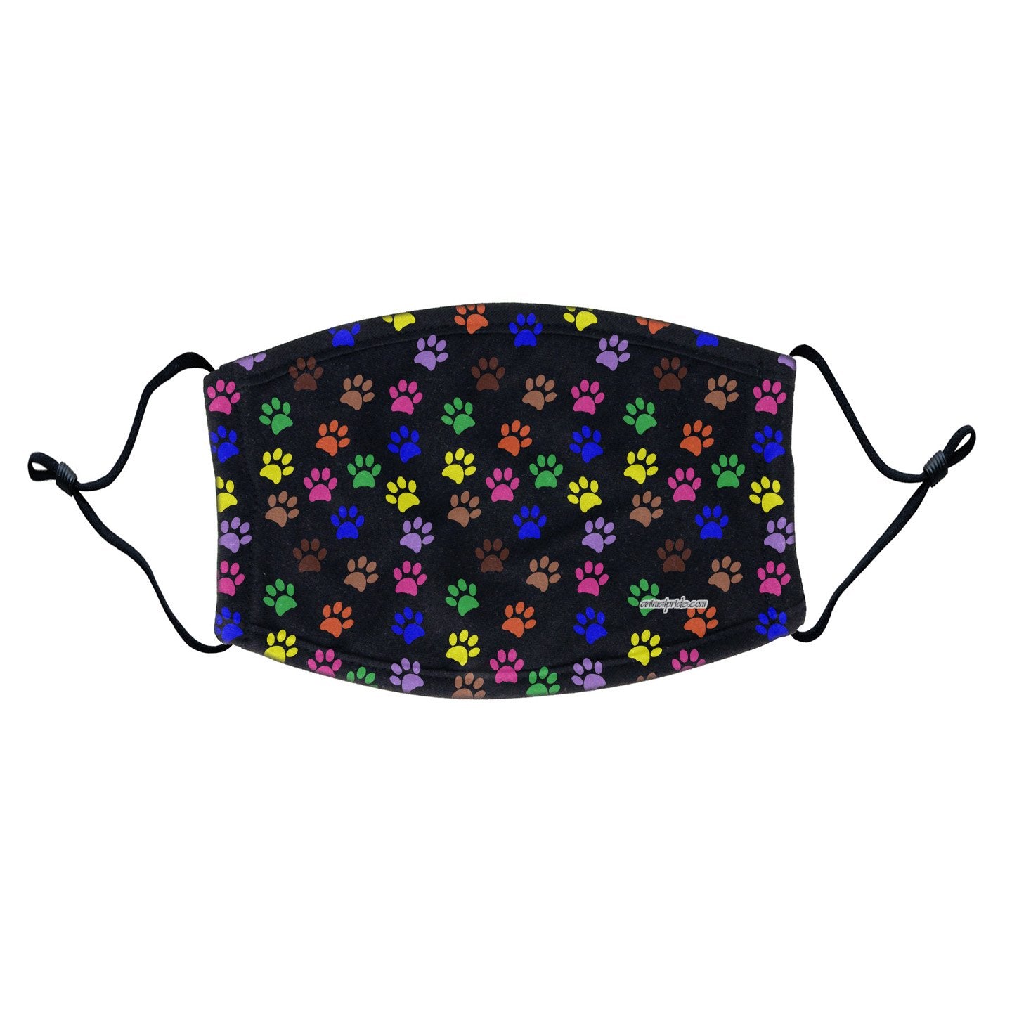 Colorful Paw Prints Face Mask - Adjustable Ear Loops | Reusable & Washable | Cloth - Labradors.com