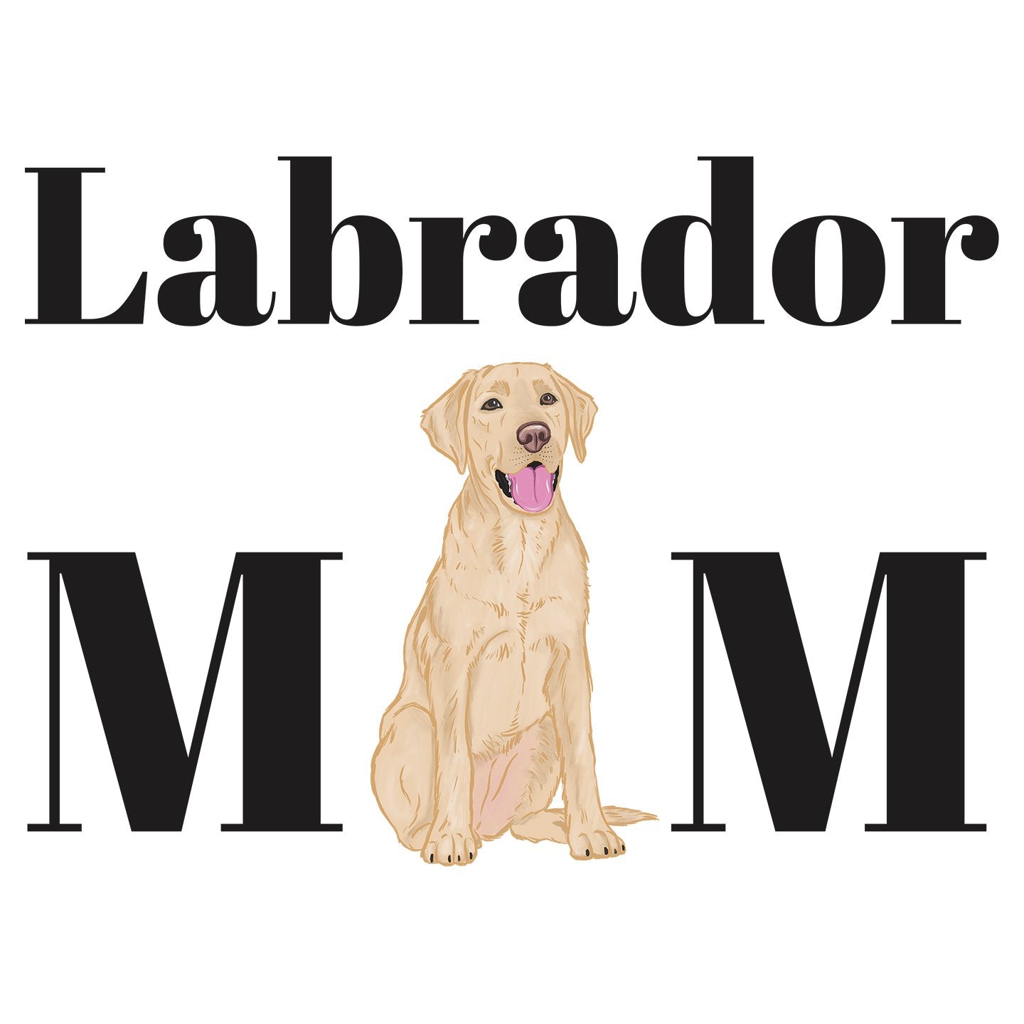 Yellow Labrador Mom Illustration - Women's V-Neck T-Shirt