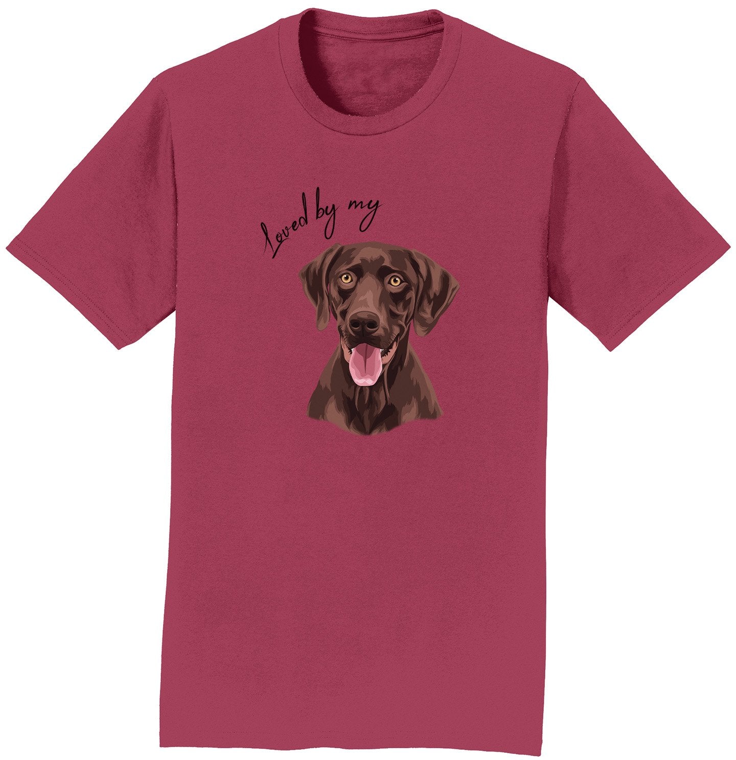 Loved By My Chocolate Lab - Personalized Custom Adult Unisex T-Shirt