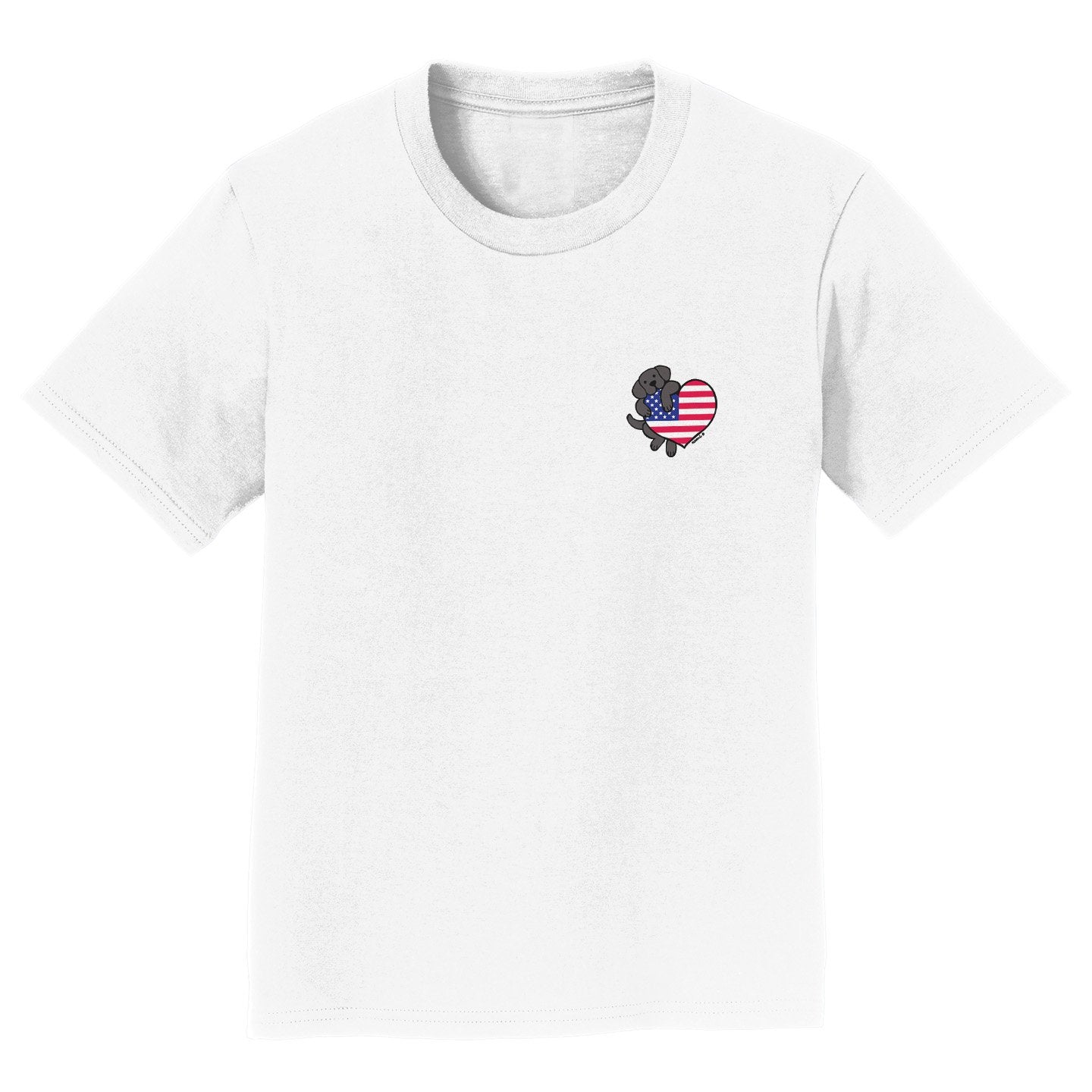 Black Lab USA Flag Heart Left Chest - Kids' Unisex T-Shirt