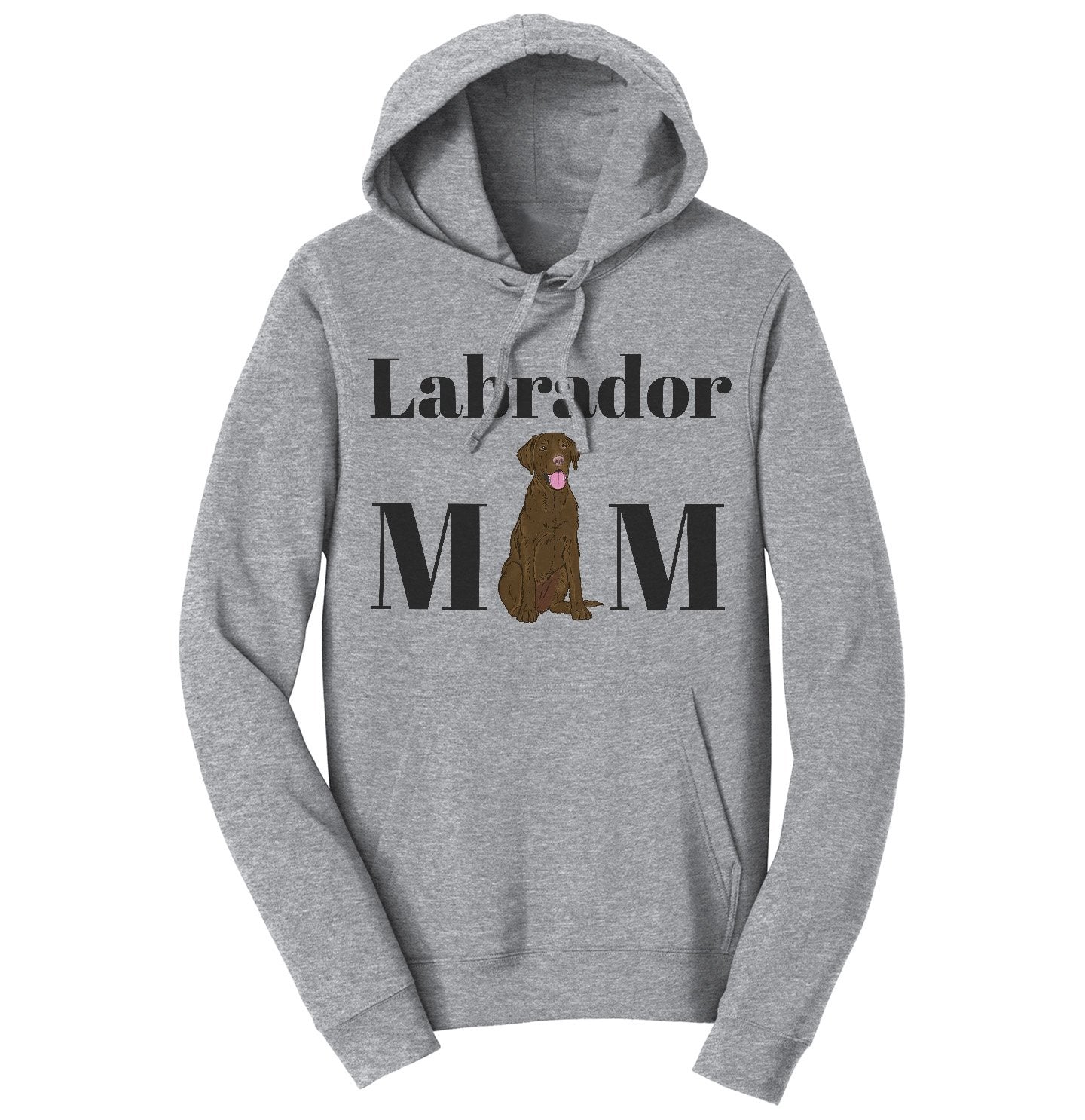 Chocolate Labrador Mom Illustration - Adult Unisex Hoodie Sweatshirt