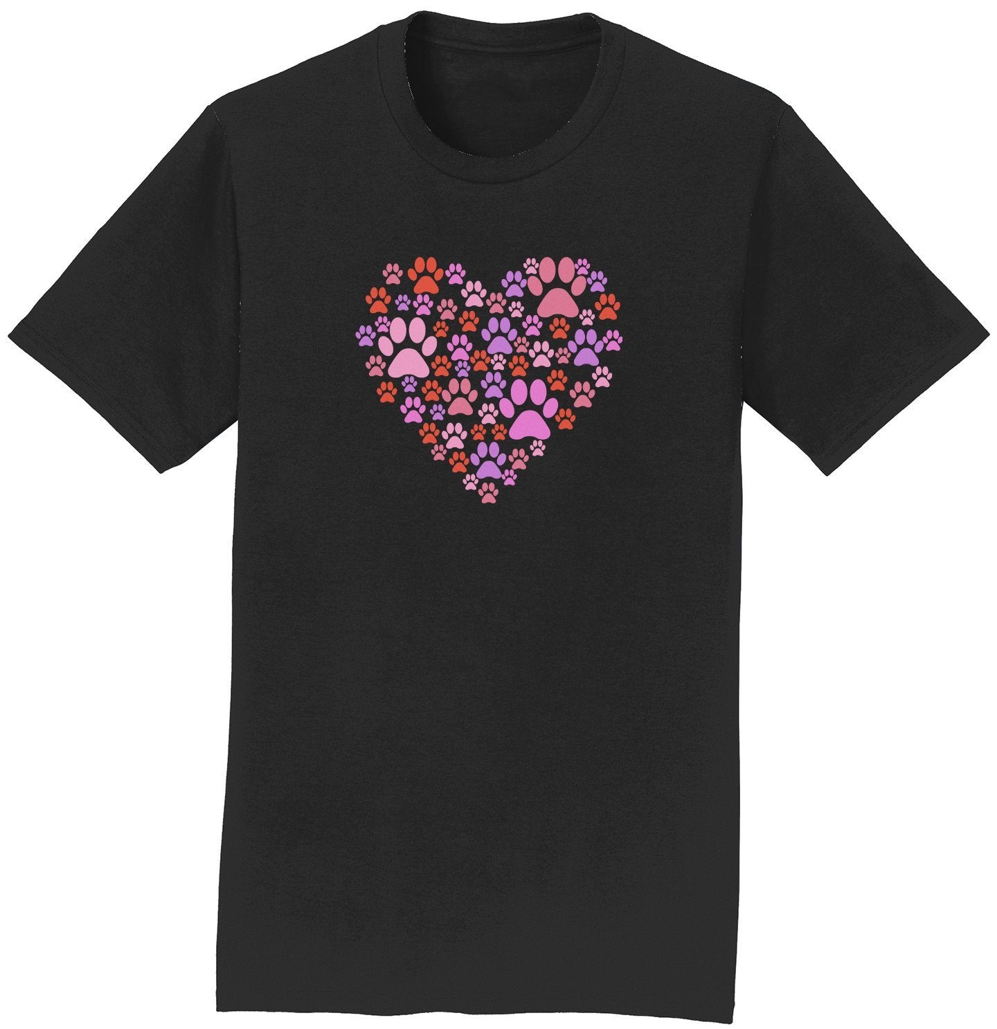 Pink Paw Heart - Adult Unisex T-Shirt