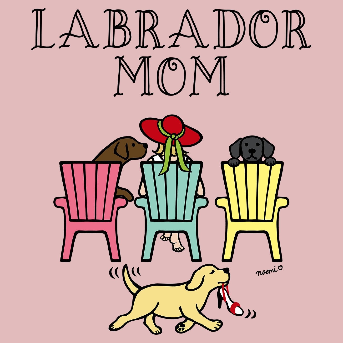 Labrador Dog Mom - Deck Chairs Design - Women's Fitted T-Shirt