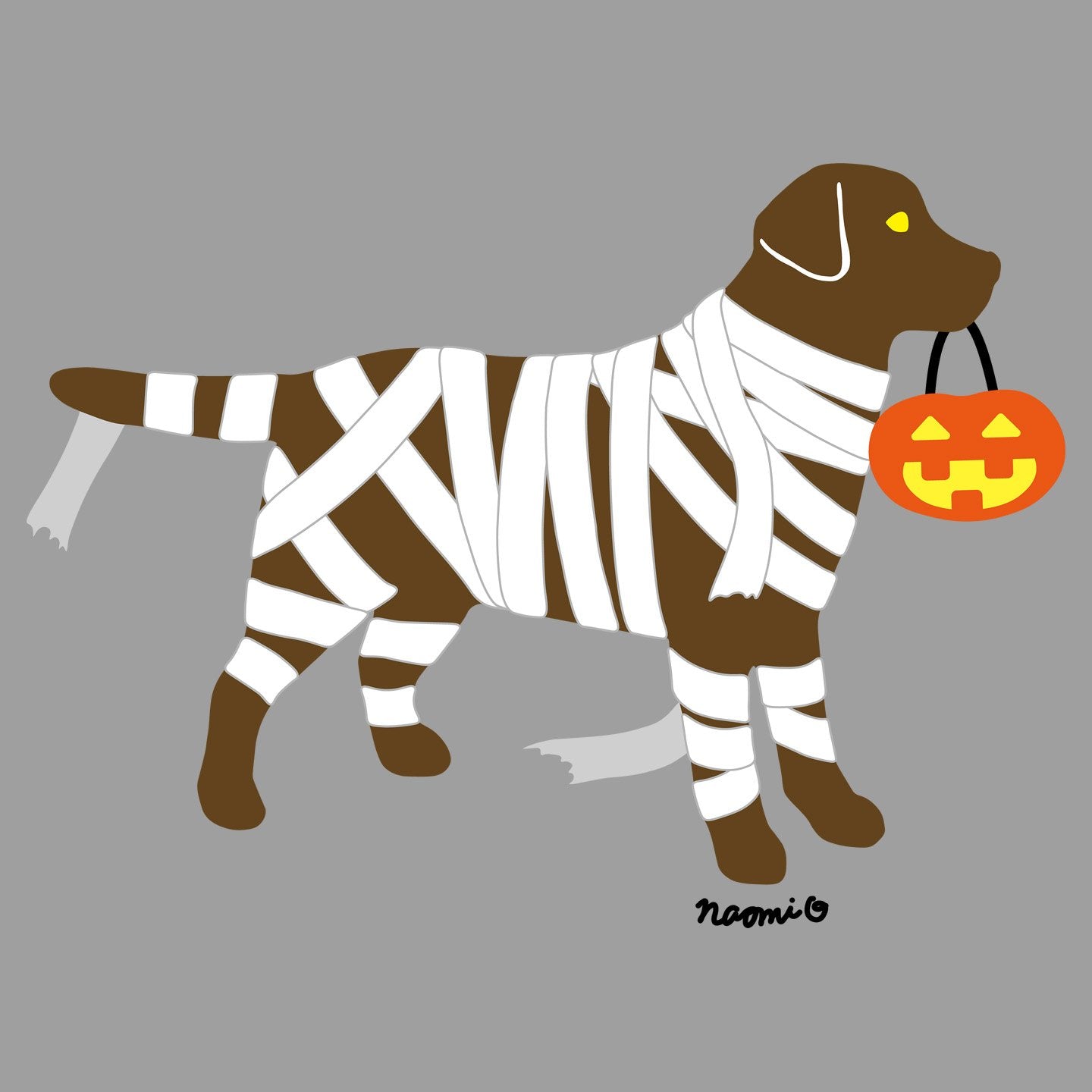 Chocolate Lab Mummy Trick or Treater - Adult Tri-Blend T-Shirt
