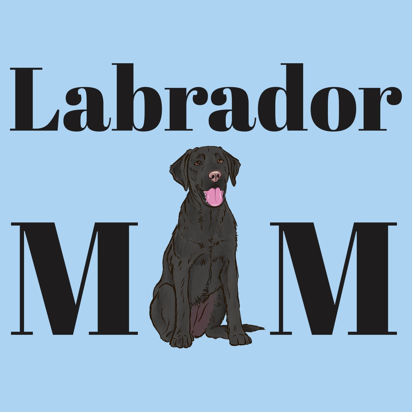 Black Labrador Mom Illustration - Adult Unisex T-Shirt