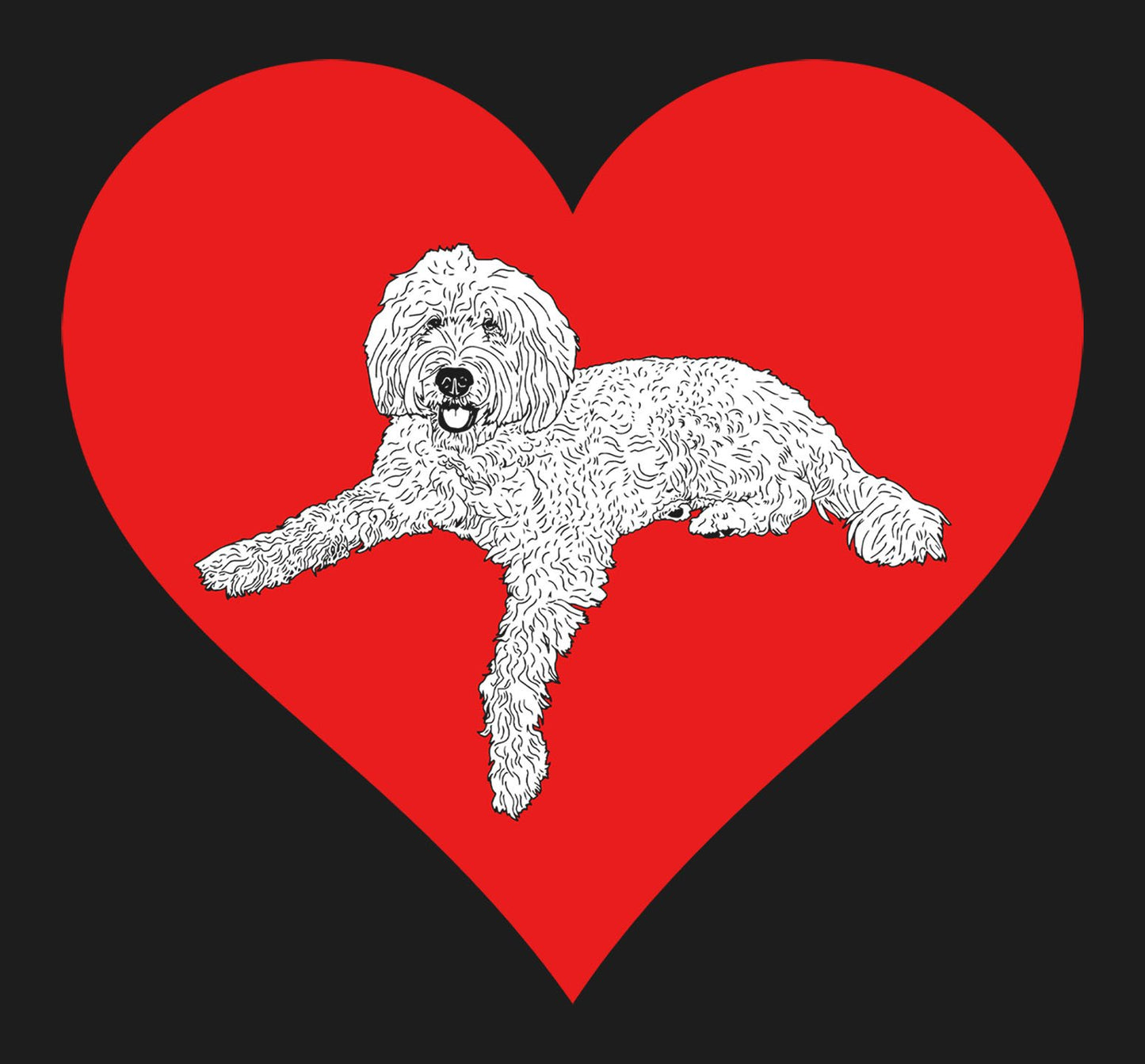 Labradoodle on Heart Left Chest - Women's Full-Zip Hoodie Sweatshirt