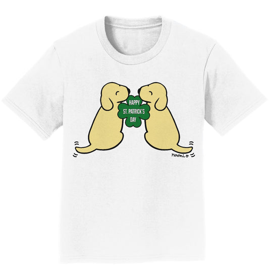 Happy St. Patrick's Day Yellow Lab Puppies - Kids' Unisex T-Shirt