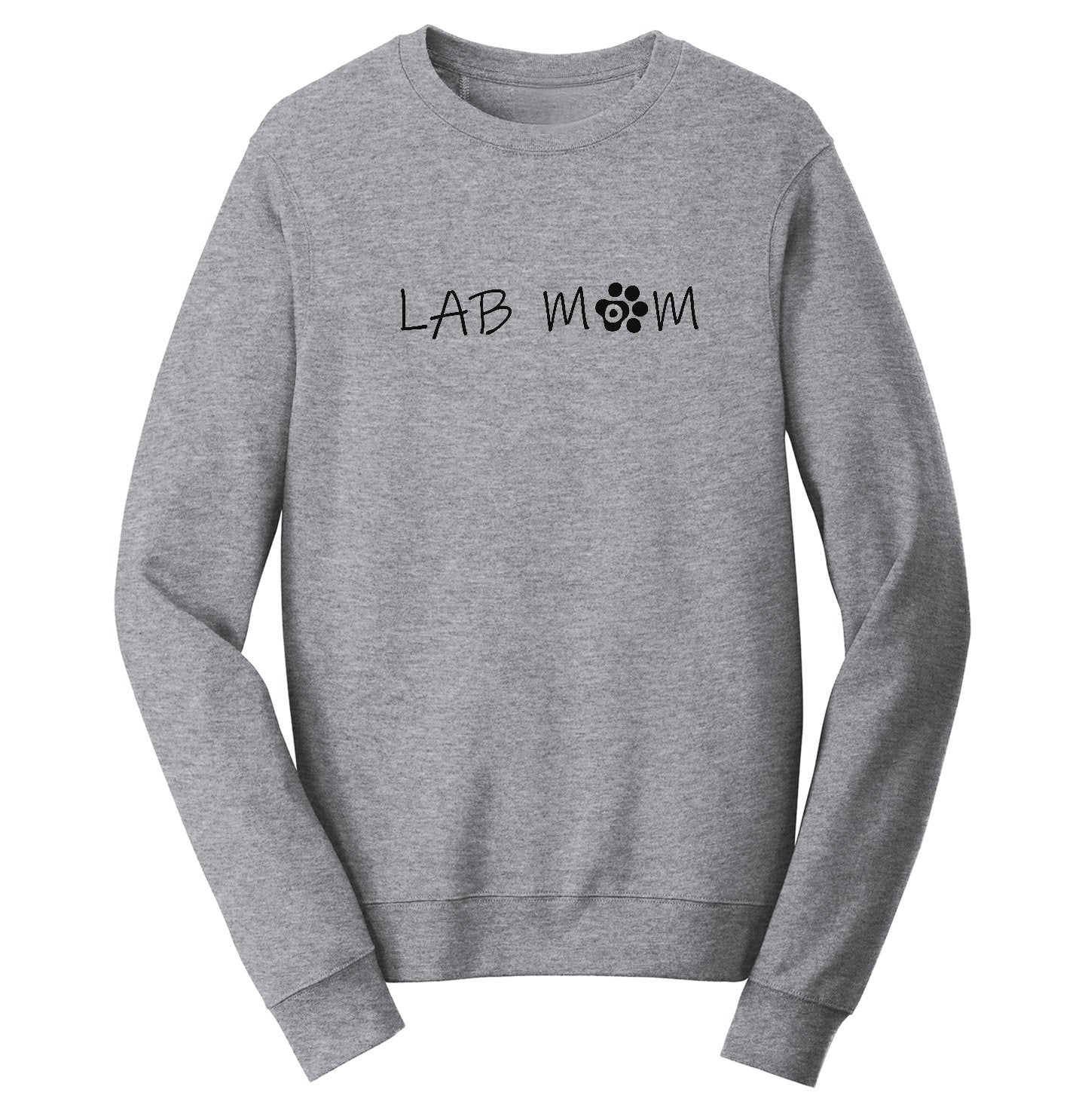 Lab Mom - Paw Text - Adult Unisex Crewneck Sweatshirt