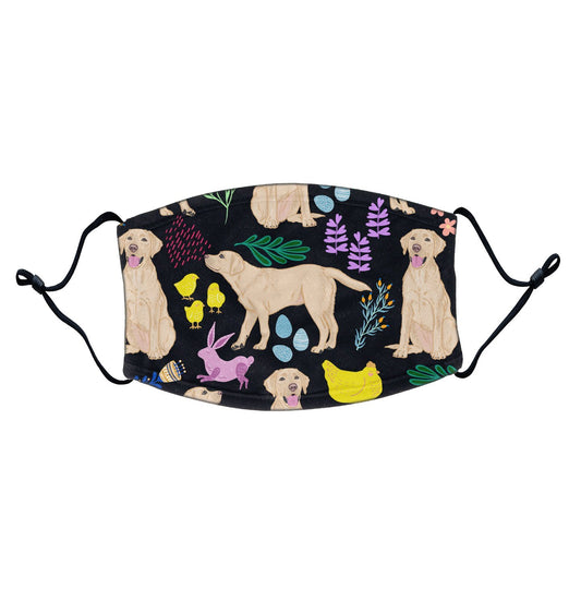 Labradors.com - Yellow Labrador Easter Mix - Adult Adjustable Face Mask