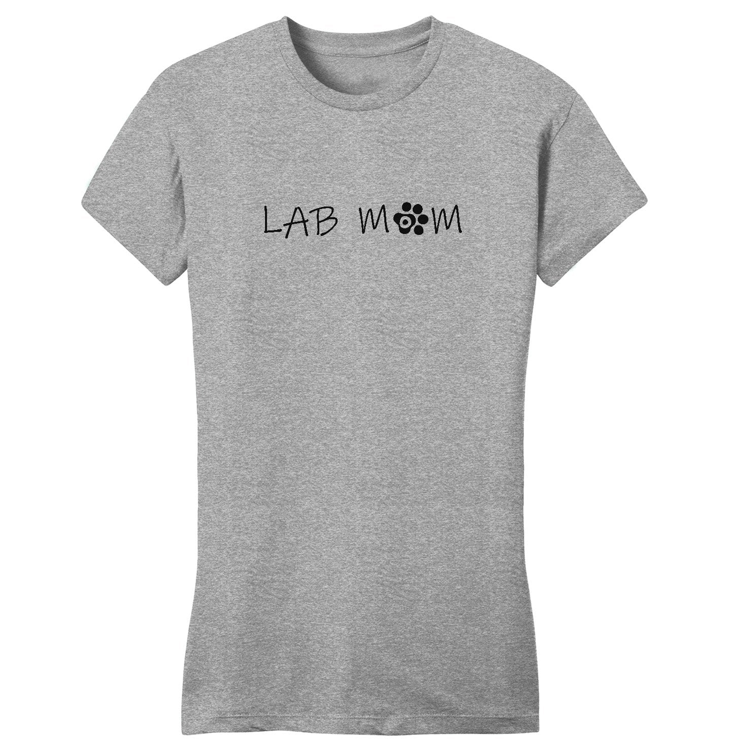 Lab Mom - Paw Text - Women's Fitted T-Shirt