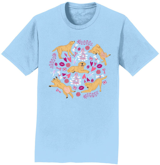 Yellow Labrador Pink Fleur Shirt