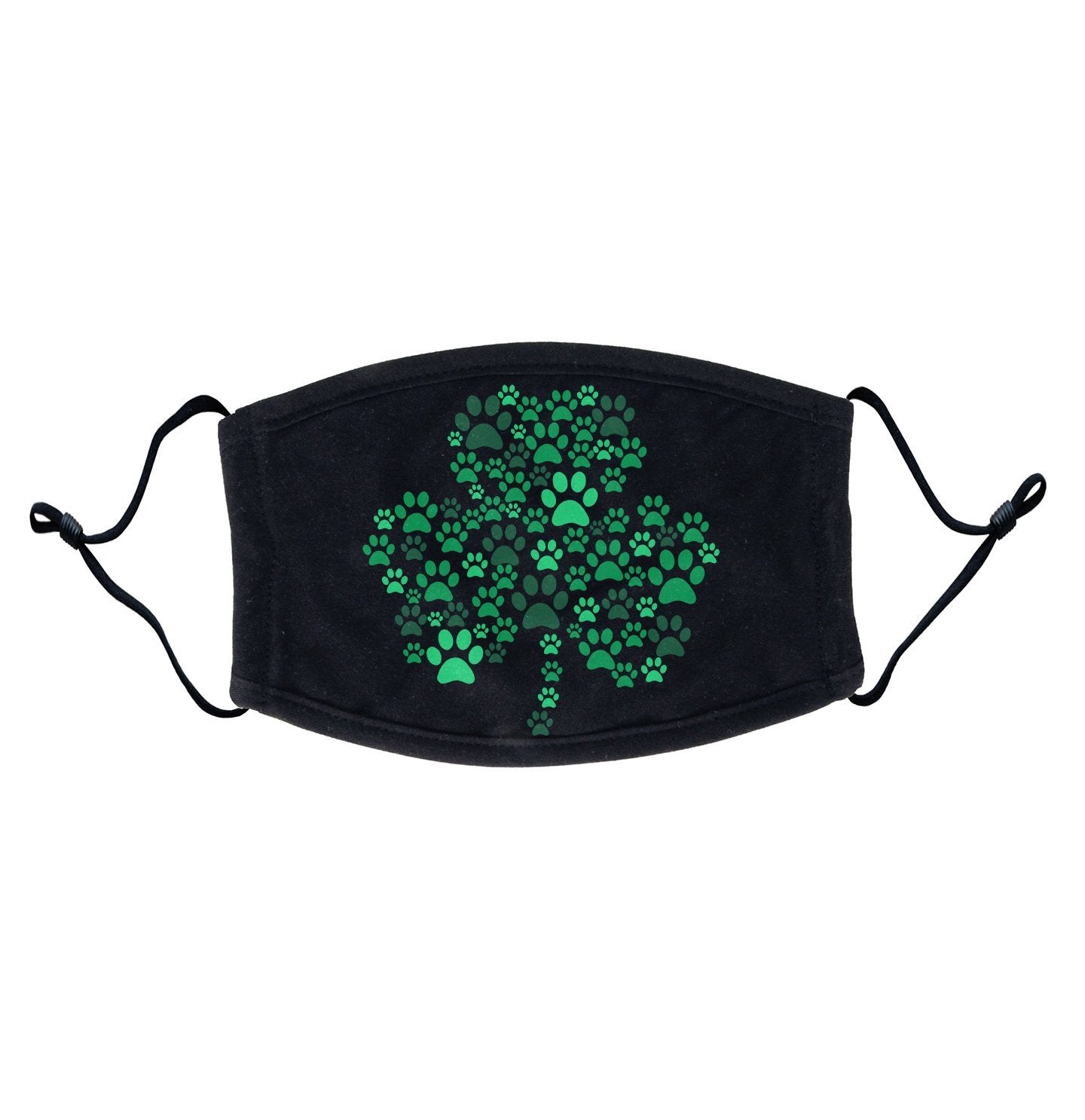 Green Lab Paw Shamrock - Adult Adjustable Face Mask