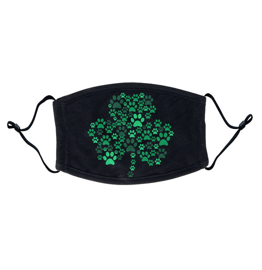 Green Lab Paw Shamrock - Adult Adjustable Face Mask