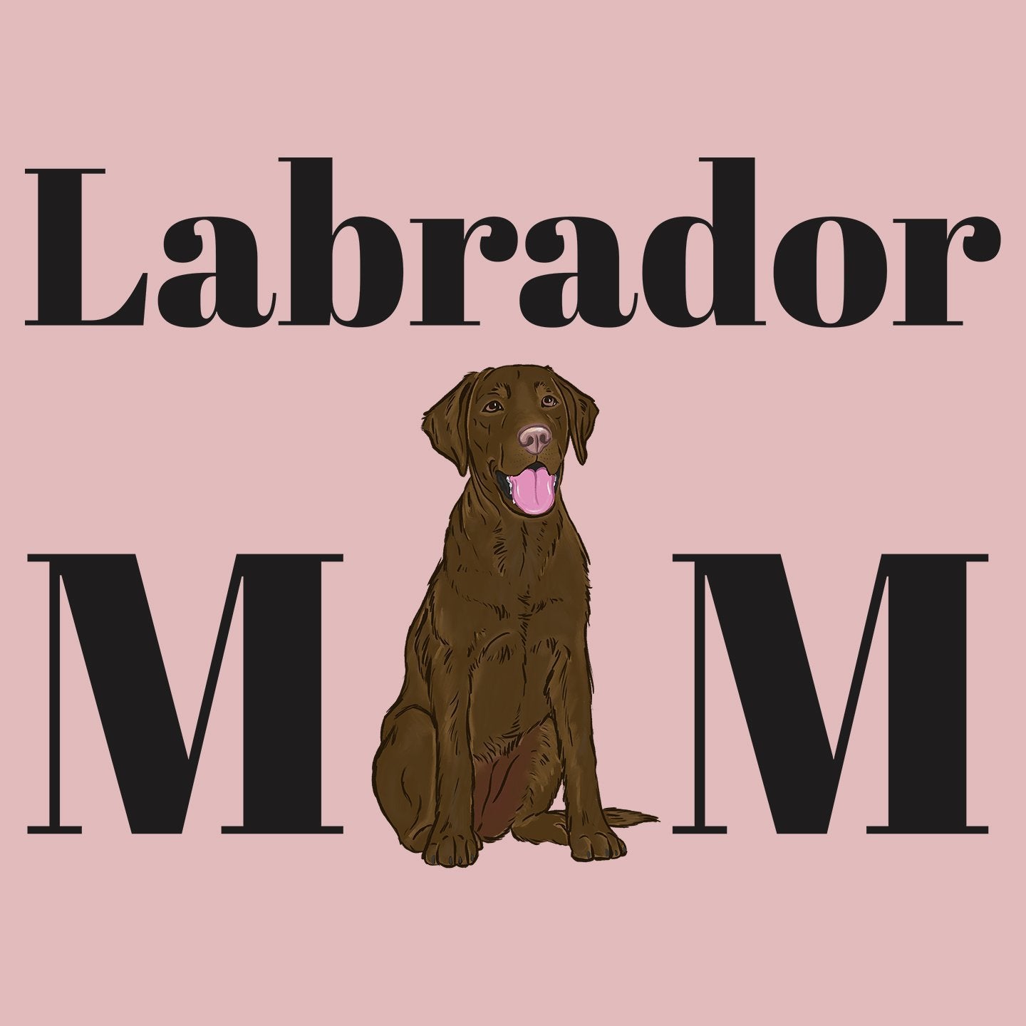 Chocolate Labrador Mom Illustration - Women's Fitted T-Shirt