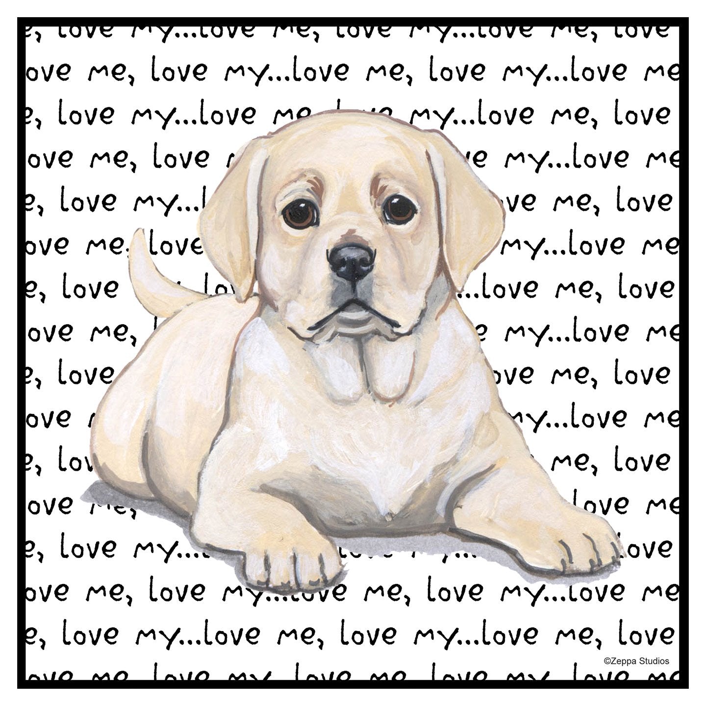 Yellow Lab Puppy Love Text - Adult Unisex T-Shirt