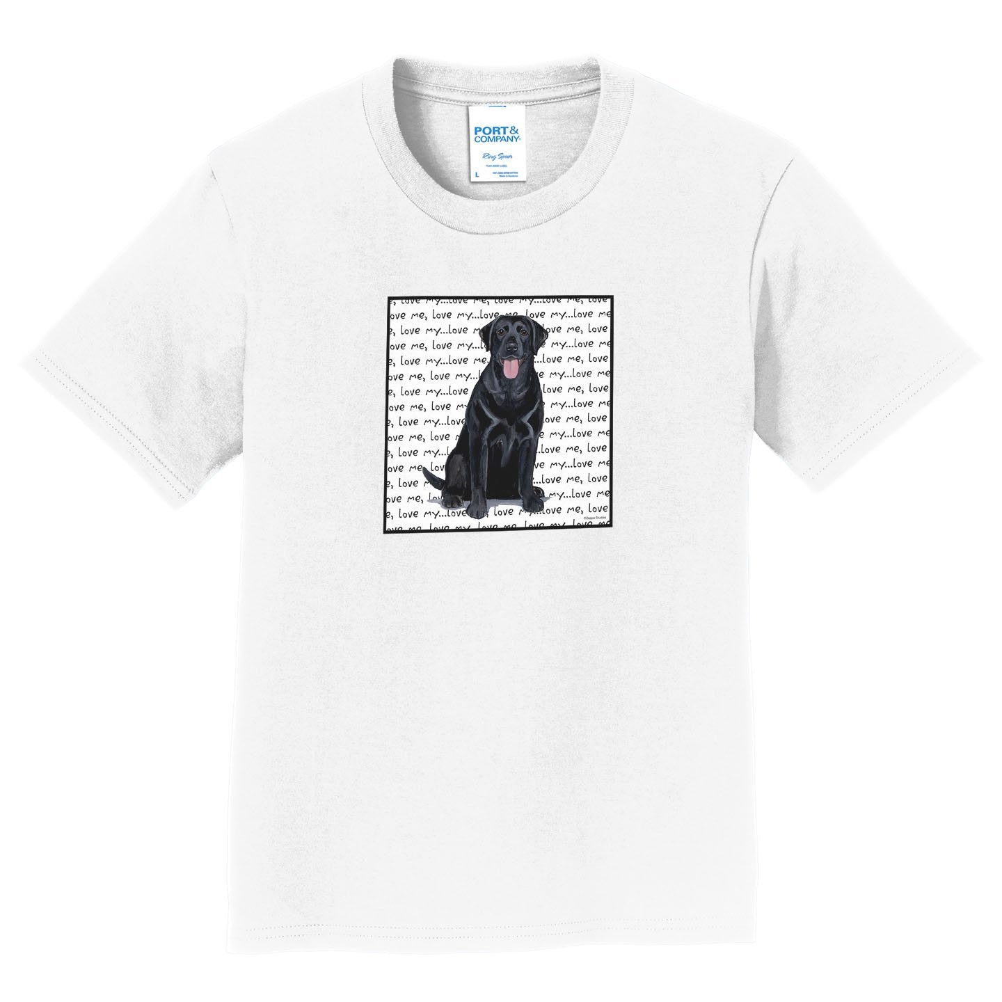 Black Lab Love Text - Kids' Unisex T-Shirt