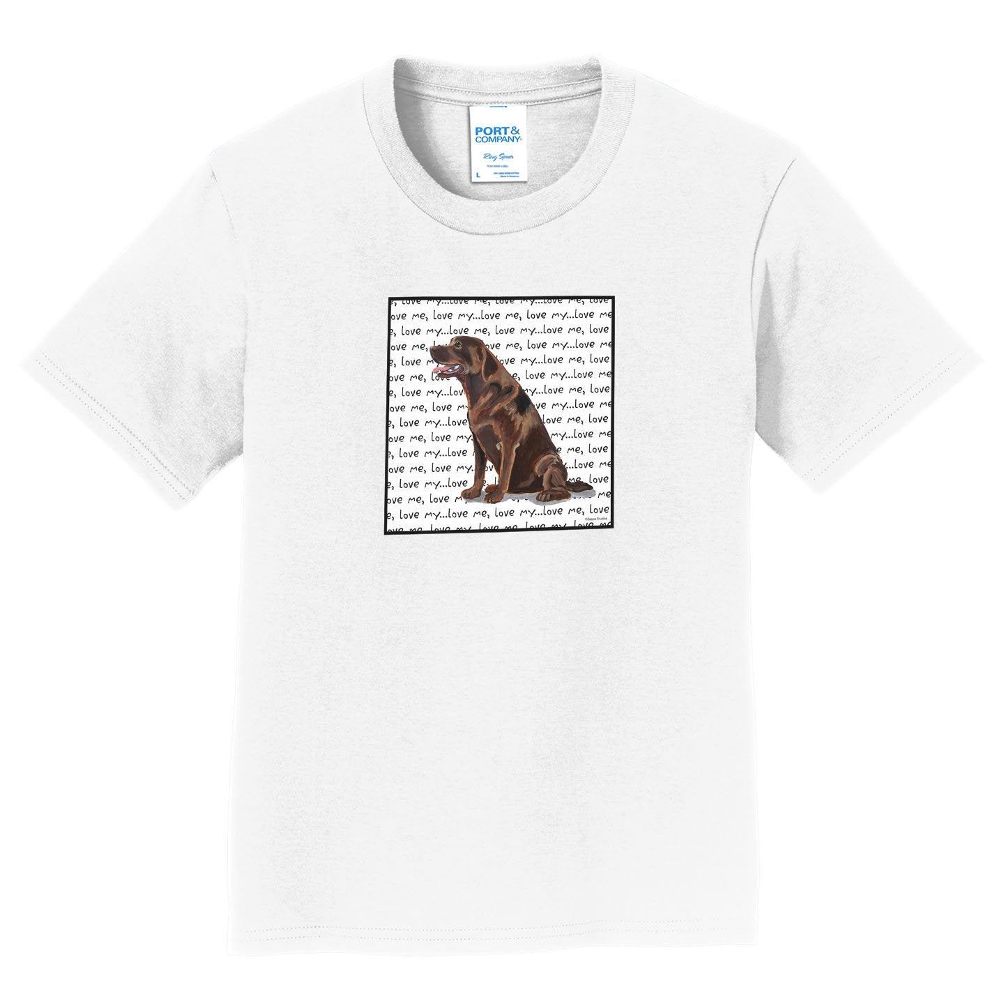 Chocolate Lab Love Text - Kids' Unisex T-Shirt