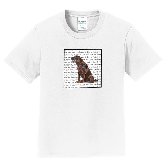 Chocolate Lab Love Text - Kids' Unisex T-Shirt