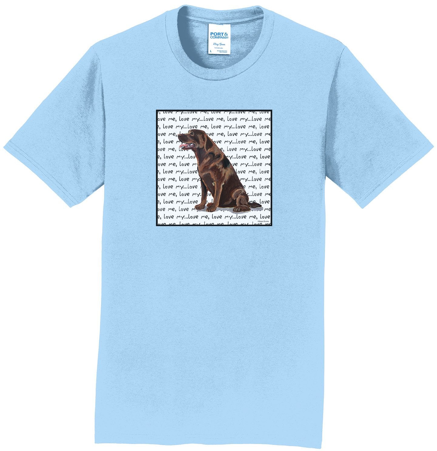 Chocolate Lab Love Text - Adult Unisex T-Shirt