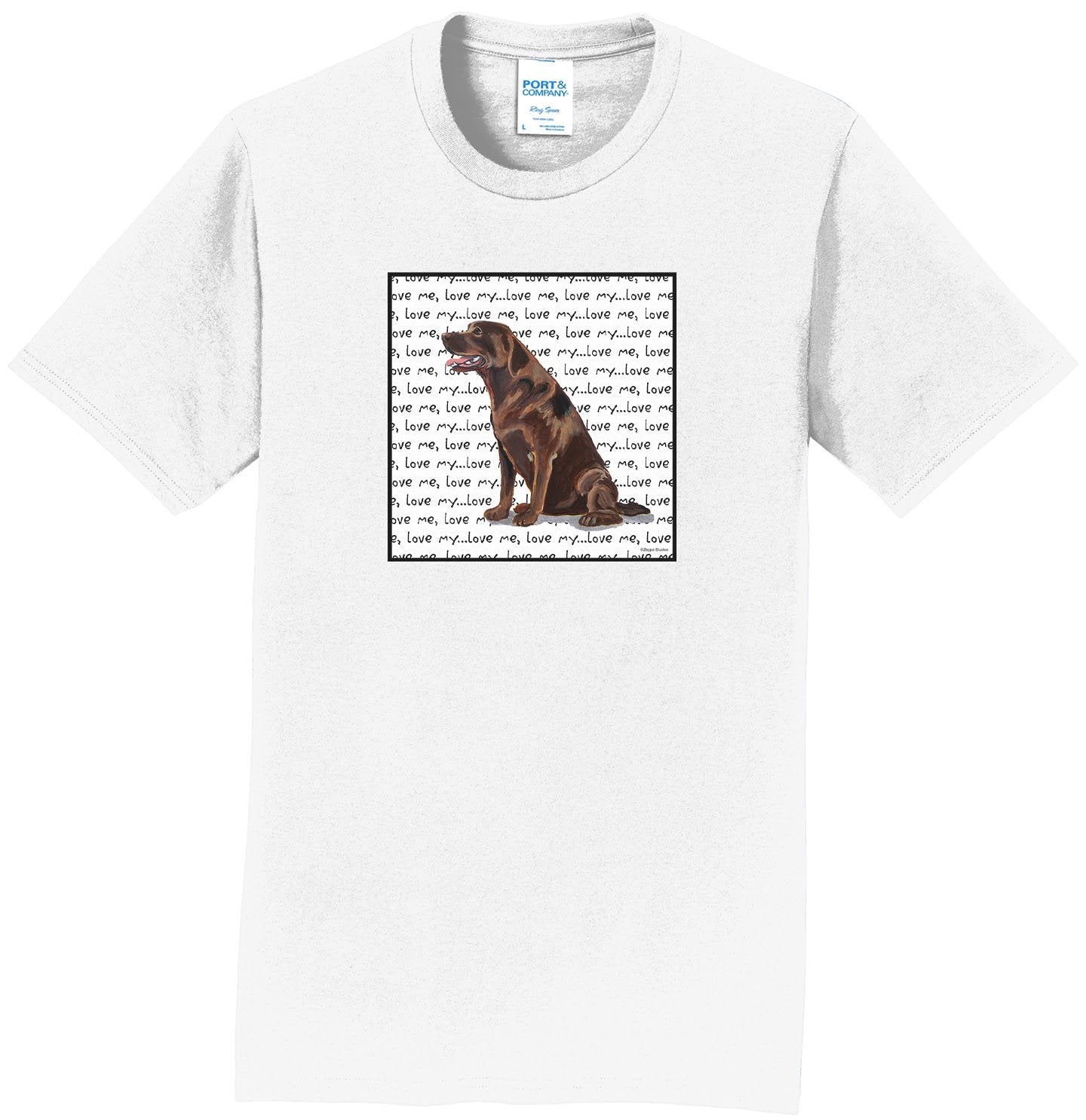 Chocolate Lab Love Text - Adult Unisex T-Shirt