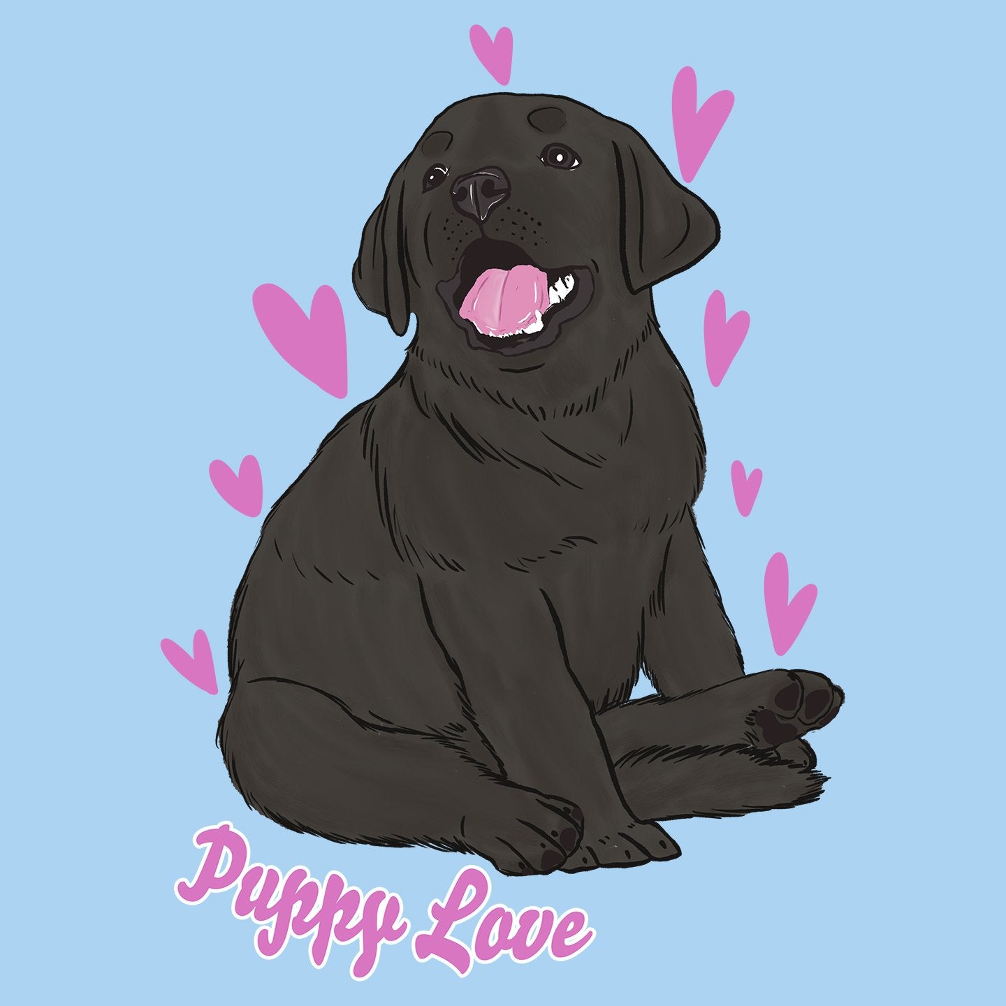 Black Labrador Puppy Love - Adult Unisex T-Shirt