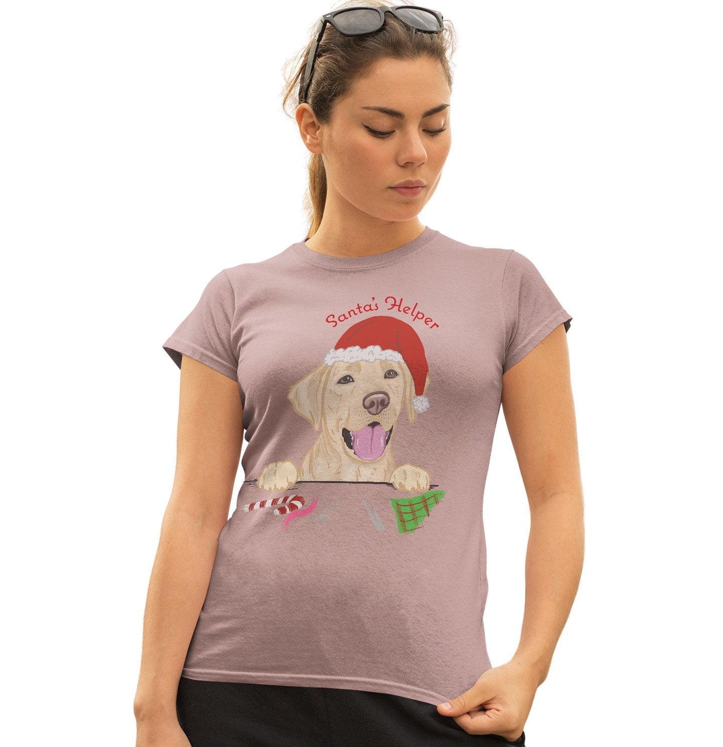 Labradors.com - Santa Helper Yellow Lab - Women's Fitted T-Shirt
