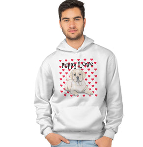 Yellow Lab Puppy Love - Adult Unisex Hoodie Sweatshirt