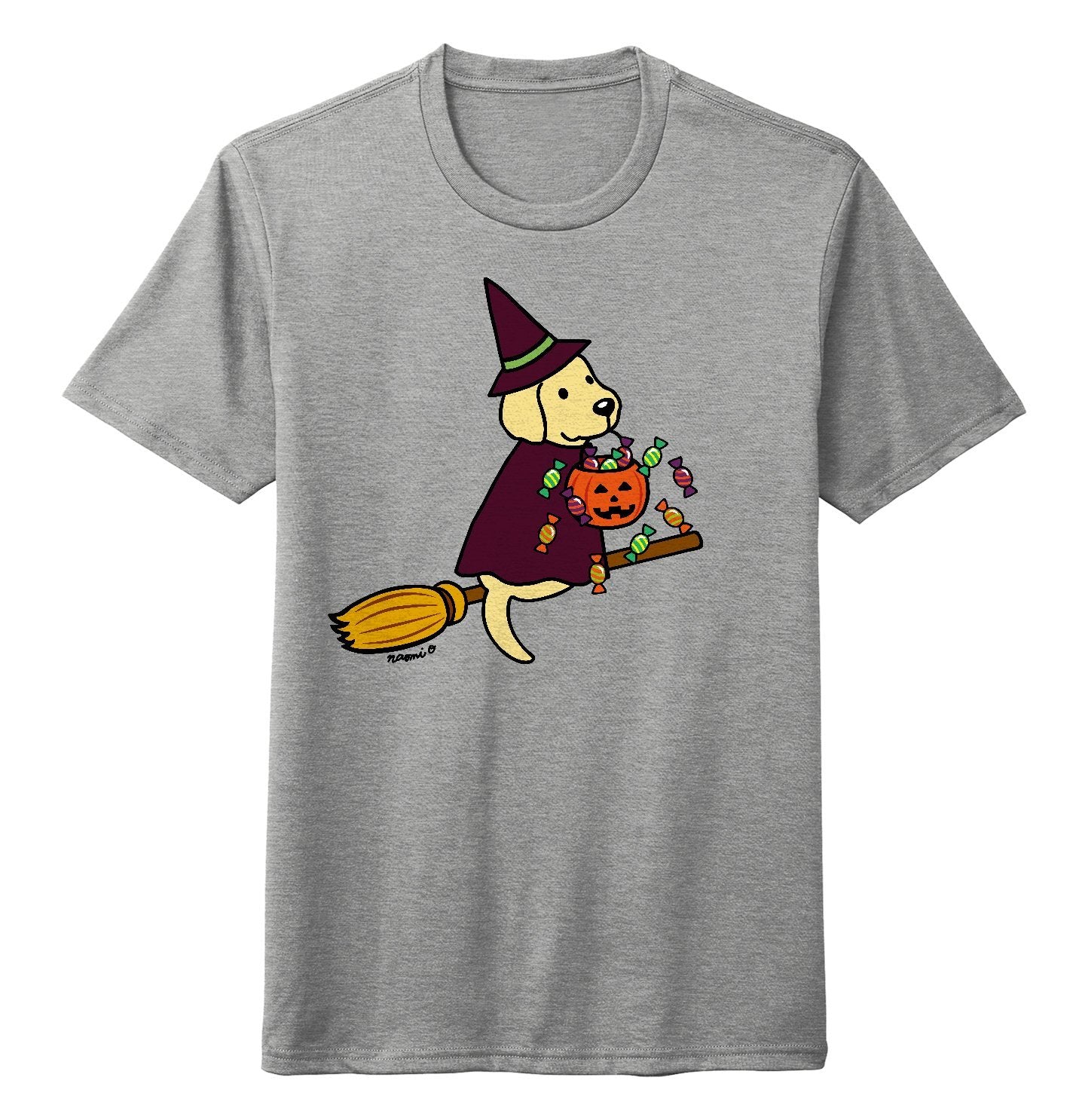 Yellow Lab Witch - Halloween - Tri-Blend T-Shirt