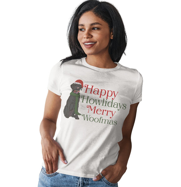 Merry Woofmas Black Lab - Women's Fitted T-Shirt