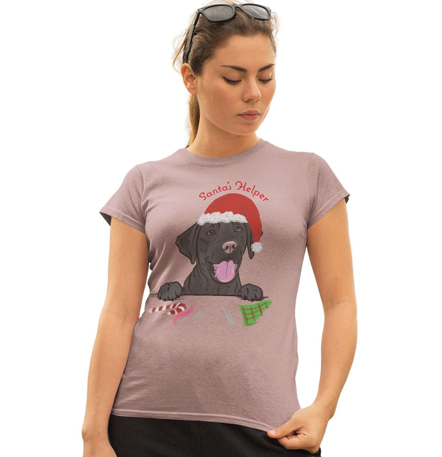 Santa Helper Black Lab - Women's Fitted T-Shirt