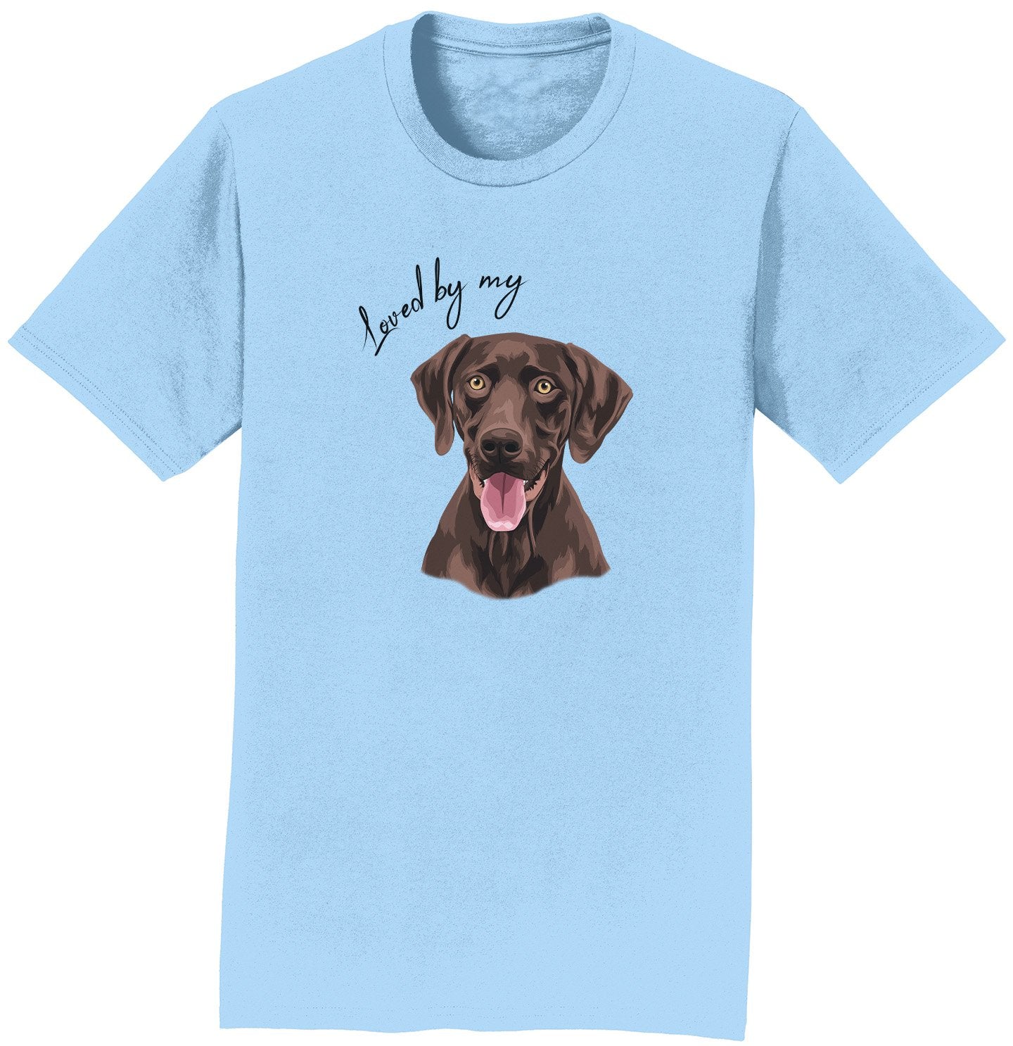 Loved By My Chocolate Lab Personalized Custom Adult Unisex T Shirt