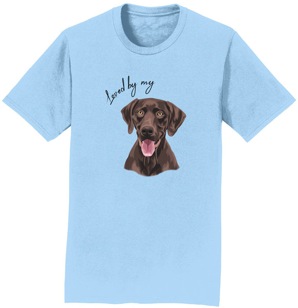 Labradors.com - Loved By My Chocolate Lab - Personalized Custom Adult Unisex T-Shirt