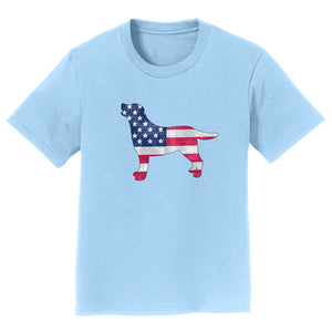 USA Flag Pattern Lab Silhouette - Kids' Tee Shirt
