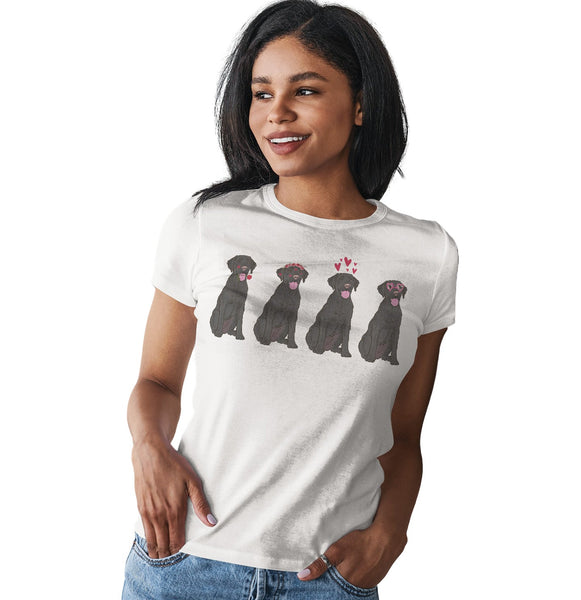 Black Lab Love Line Up - Women's Fitted T-Shirt