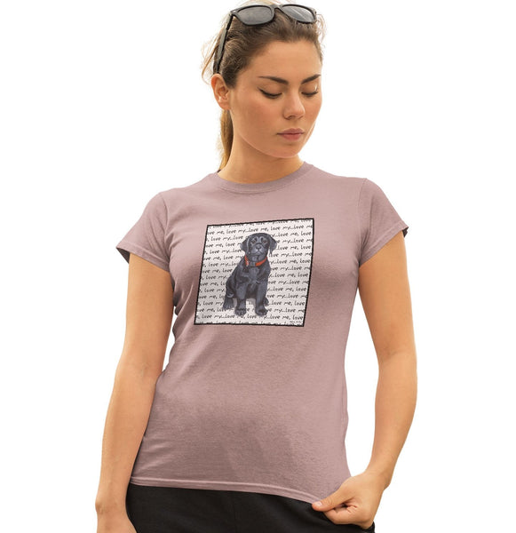 Black Lab Puppy Love Text - Women's Fitted T-Shirt