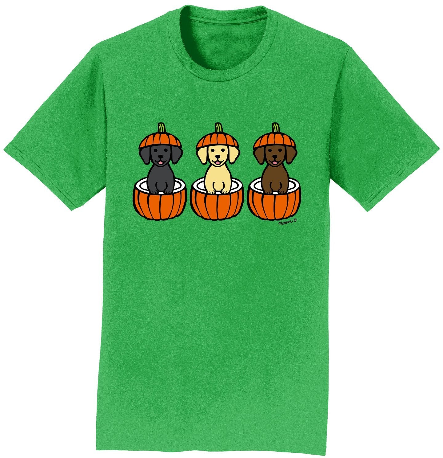 3 Pumpkin Lab Pups - Adult Unisex T-Shirt