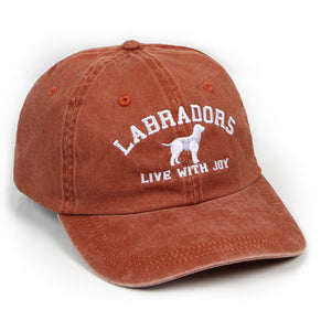 Labradors.com - Labradors Live With Joy (On Brown) - Pigment Dyed Hat