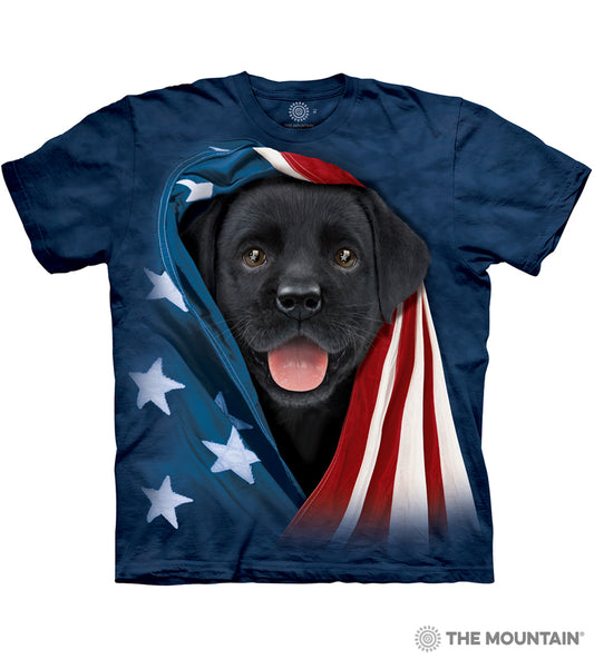 Patriotic Black Lab Pup - Kids' Unisex T-Shirt