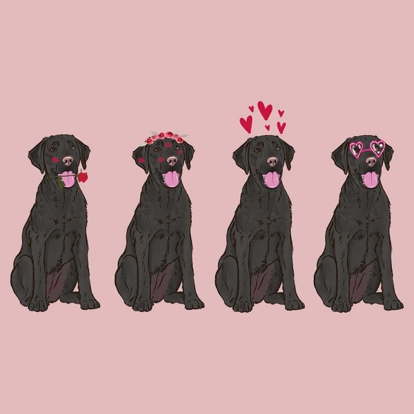 Black Lab Love Line Up - Women's Fitted T-Shirt