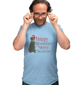 Labradors.com - Merry Woofmas Chocolate Lab - Adult Unisex T-Shirt