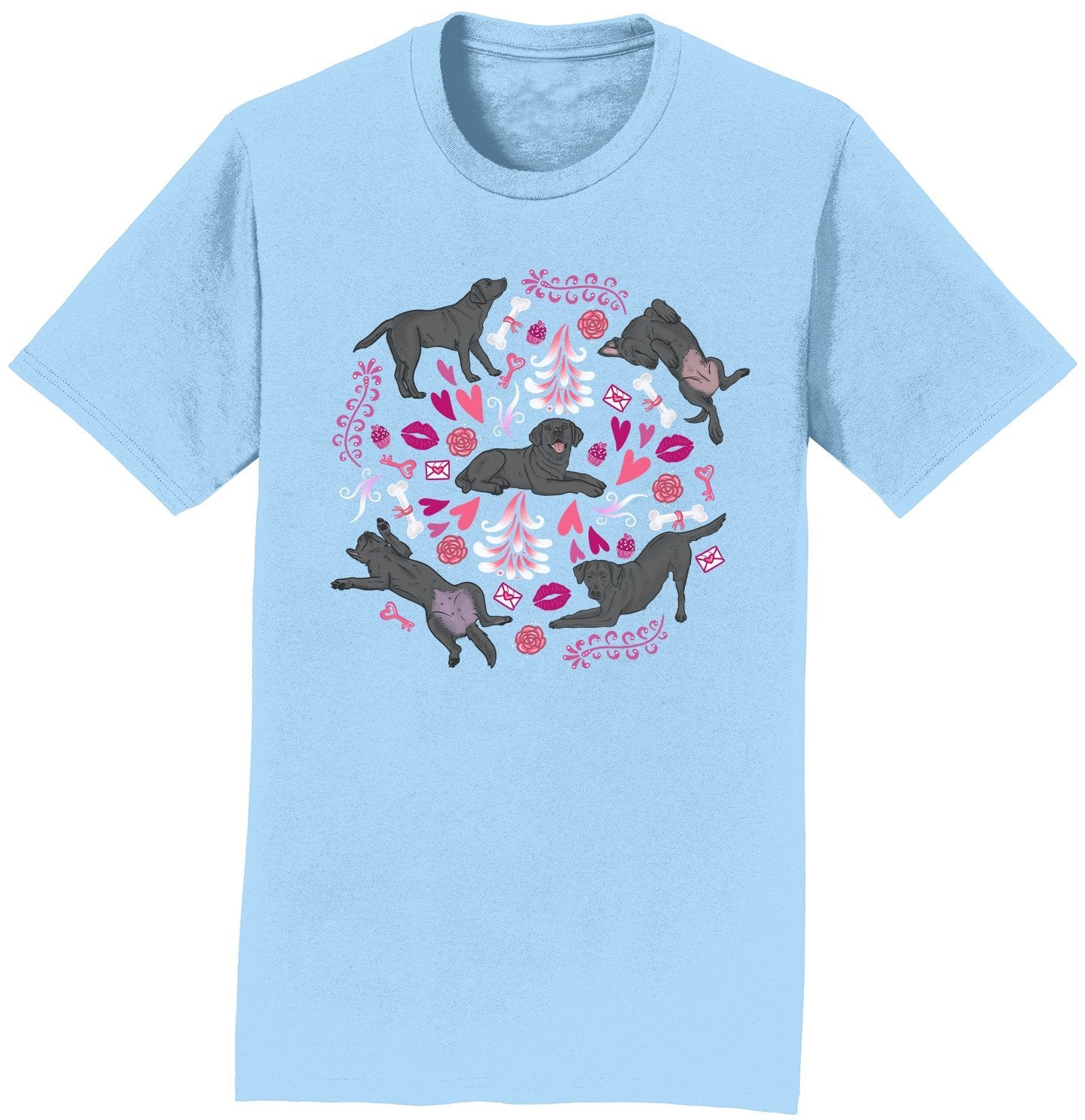 Black Labrador Pink Fleur Shirt
