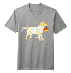 Yellow Lab Mummy Trick or Treater - Halloween - Tri-Blend T-Shirt
